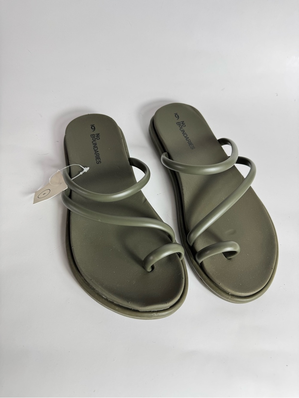 No Boundaries Olive Green Minimalist Toe-Loop Strap Sandals